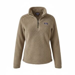 Patagonia Taupe Teddy Fleece Quarter Zip Pullover Women’s Large